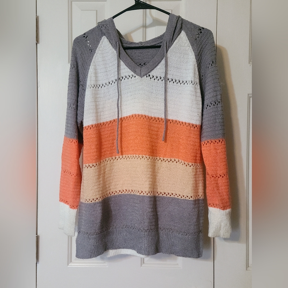 Womens long sleeve sweater with hood
